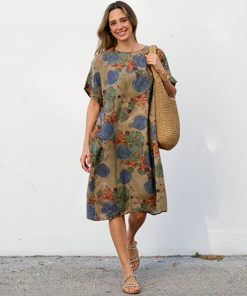 white christmas dresses Casual, Short Pocket Dress – Ornella Caftan™